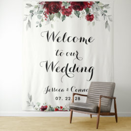 Tapete De Parede Bem-vindo ao nosso casamento em Eucalipto Prata e 