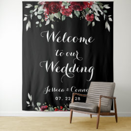 Tapete De Parede Bem-vindo ao nosso casamento em Eucalipto Prata e 