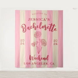 Tapete De Parede Bem-vindo ao rosa bege Flor do Mês de Aniversário