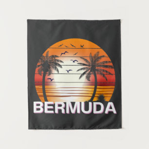 Tapete De Parede Bermudas Vintage Palm Trees Summer Beach