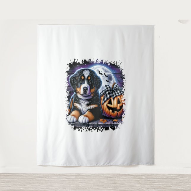 Tapete De Parede Bernese Mountain Dog Halloween (Frente)
