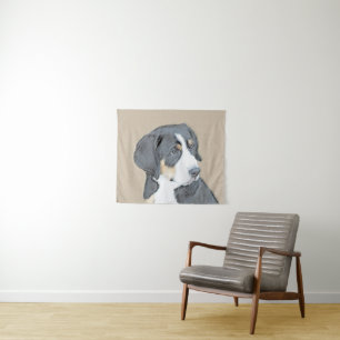 Tapete De Parede Bernese Mountain Dog Puppy Painting - Arte Origina