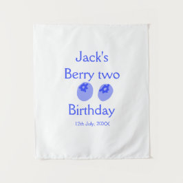 Tapete De Parede Berry dois aniversariantes de bagas azuis