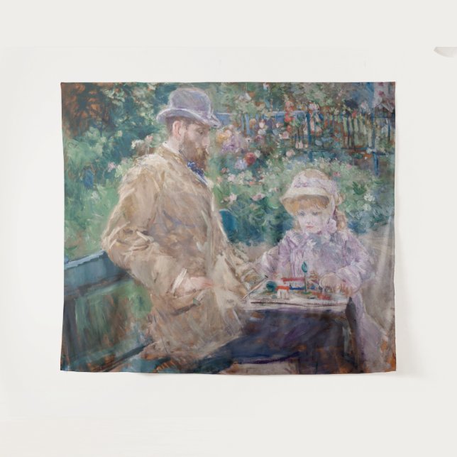 Tapete De Parede Berthe Morisot - Eugene Manet com sua filha (Frente (Horizontal))