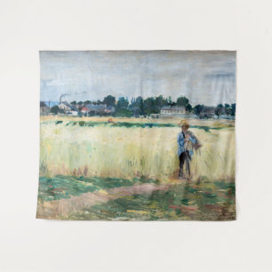 Tapete De Parede Berthe Morisot - No Campo de Trigo em Gennevillier