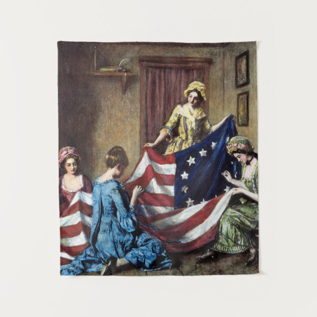 Tapete De Parede Betsy Ross Sewing American Flag (Frente)
