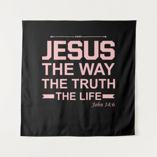 Tapete De Parede Bíblia Cristã Verse Jesus Way Truth Life (Frente)