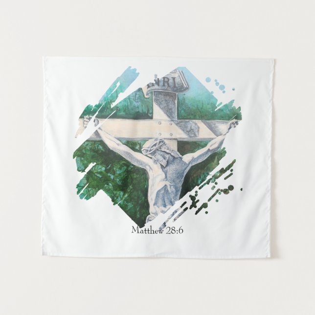 Tapete De Parede Bíblia Verso Ele É Risen Faith (Frente (Horizontal))