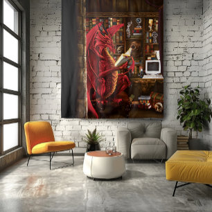 Tapete De Parede Biblioteca do Dragon Pod Cast