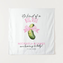 Tapete De Parede Big Dill Watercolor Pickle Couple's Baby Shower