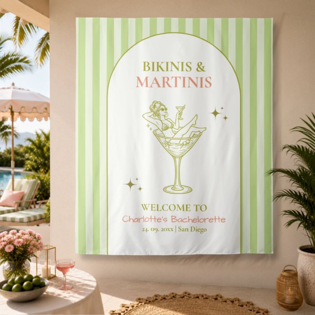 Tapete De Parede Bikinis e Martinis Despedida de Solteira Bach Bem- (Criador carregado)