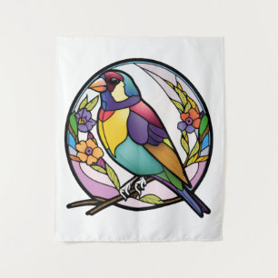 Tapete De Parede Bird Animal Portrait Vidro Armazenado Floresta Sel