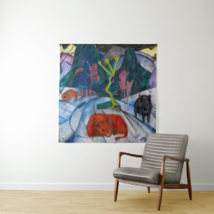 Tapete De Parede Bison no inverno   Franz Marc  