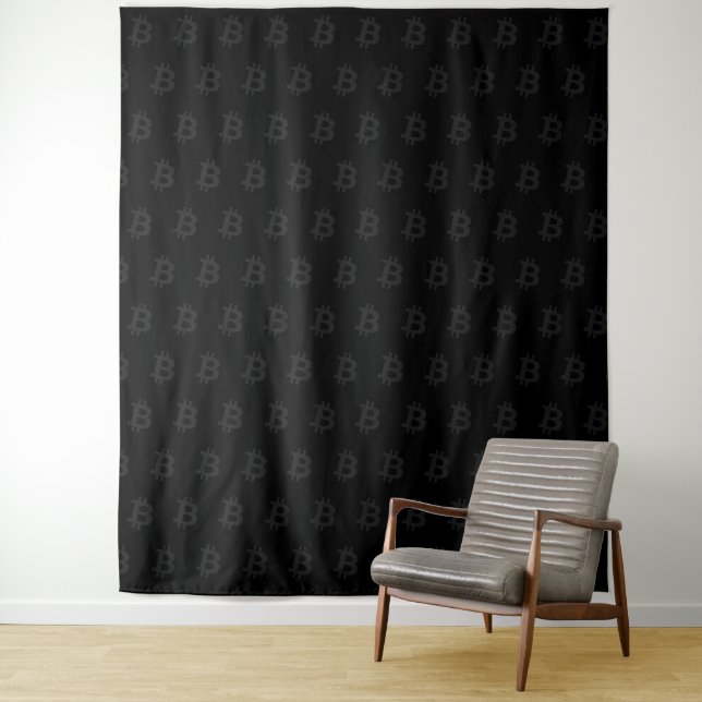 Tapete De Parede Bitcoin Preto (In Situ)
