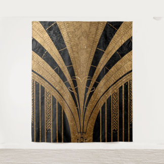 Tapete De Parede Black and Gold Art Deco Backdrop