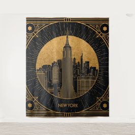 Tapete De Parede Black and Gold Art Deco Backdrop