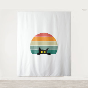 Tapete De Parede Black Cat Peeking Sunset Vintage 4