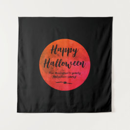 Tapete De Parede Black Orange Scary Full Moon Feliz Halloween