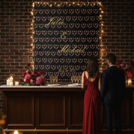 Tapete De Parede Black tapestry with pink and red hearts