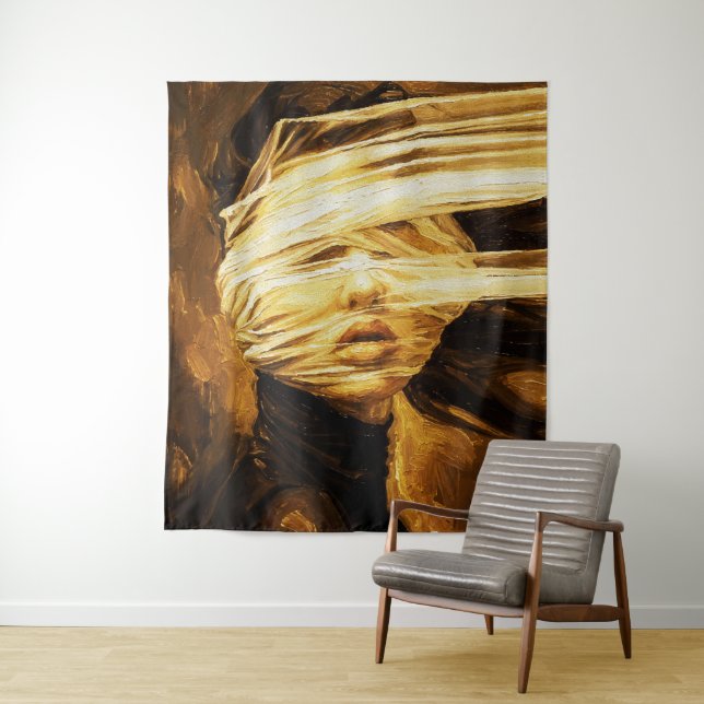 Tapete De Parede Blindfolded Woman – Surreal Oil Art (In Situ)