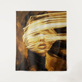 Tapete De Parede Blindfolded Woman – Surreal Oil Art