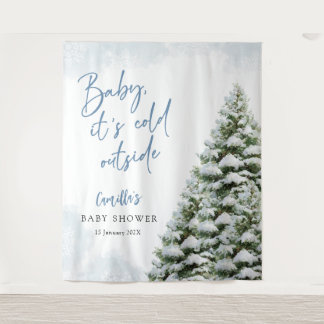 Tapete De Parede Blue Baby It's Cold Outside Baby Shower