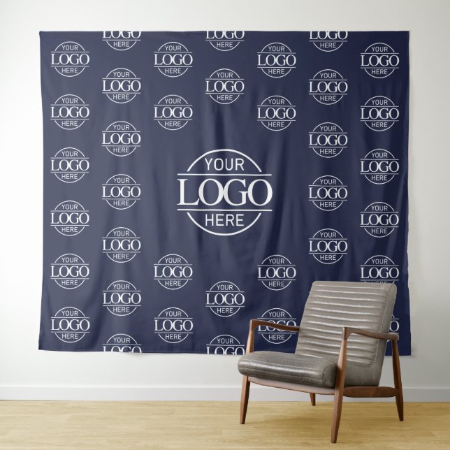 Tapete De Parede Blue Business Logo Step & Repeat Backdrop Banner (In Situ (Horizontal))