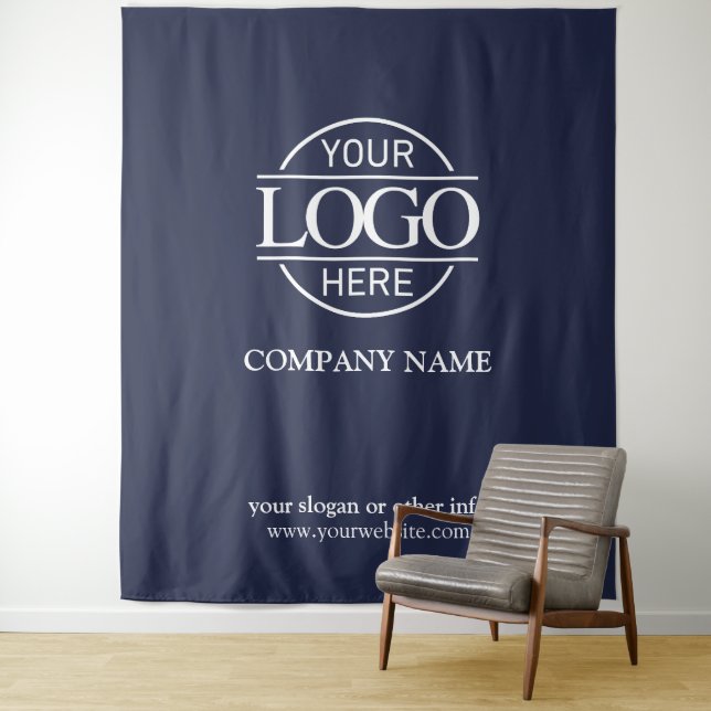 Tapete De Parede Blue Custom Business Logo Trade Show Backdrop (In Situ)