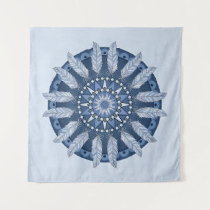 Tapete De Parede Blue Feather Mandala