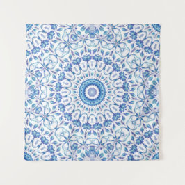 Tapete De Parede Blue Floral Mandala
