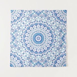 Tapete De Parede Blue Floral Mandala