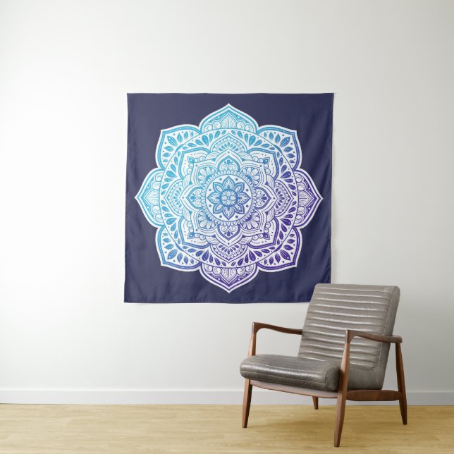 Tapete De Parede Blue Moon Mandala Tapestry (In Situ)
