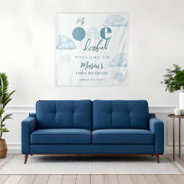 Tapete De Parede Blue Mr Onederful Sky Cloud 1st Birthday 