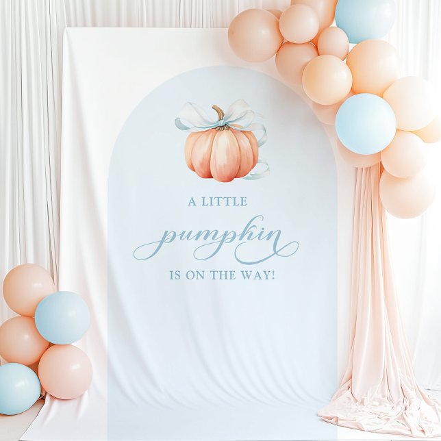 Tapete De Parede Blue Pumpkin Baby Shower Arch Backdrop Tapestry (Criador carregado)
