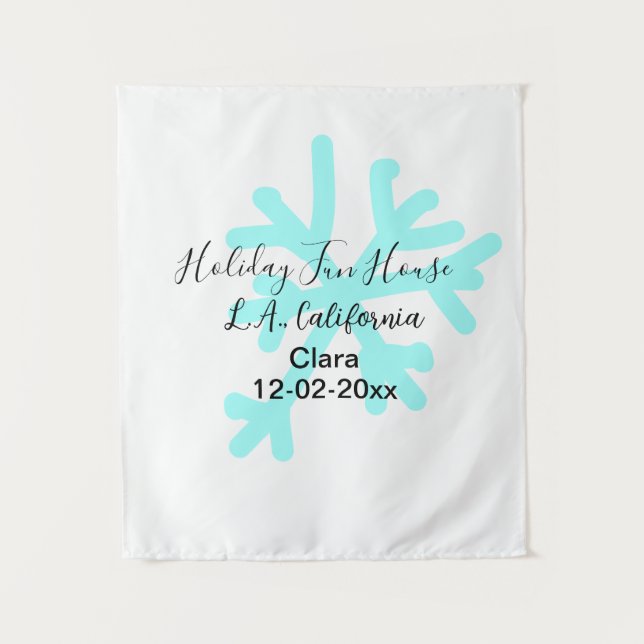 Tapete De Parede Blue snowflakes holiday camping house place date (Frente)