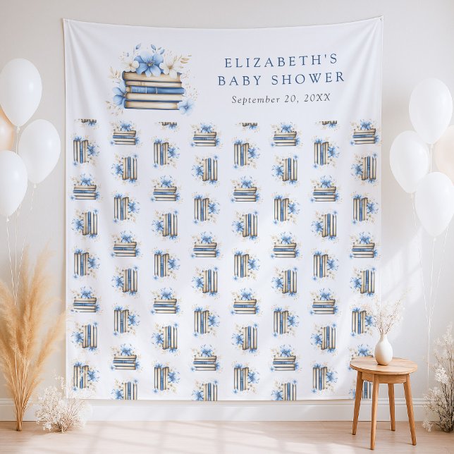 Tapete De Parede Blue Storybook Baby Shower Backdrop (Criador carregado)