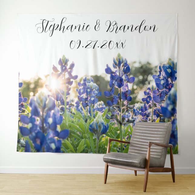 Tapete De Parede Bluebonnets Blue Floral Texas Weding Booth (In Situ (Horizontal))