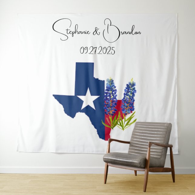 Tapete De Parede Bluebonnets Blue Floral Texas Weding Booth (In Situ (Horizontal))