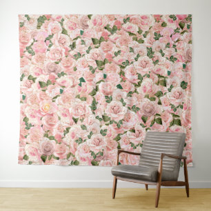 Tapete De Parede Blush Cor-de-Rosa Dourado Glam Rosa Botânica Decor