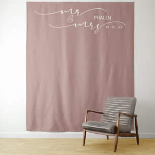 Tapete De Parede Blush Pink Sr. e Sra. Wedding Banner