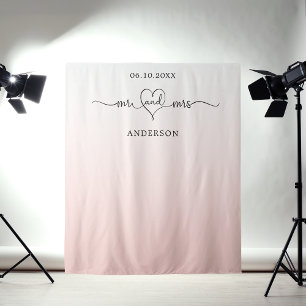 Tapete De Parede Blush rosa cor-de-rosa mr mrs coração casamento