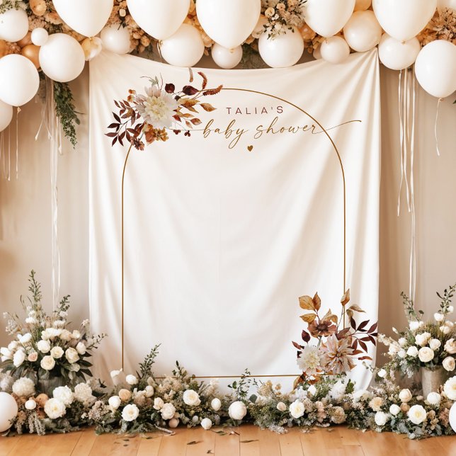 Tapete De Parede Boa-vinda ao Chá de Bebê Arco de Terracota Bohemia (Criador carregado)