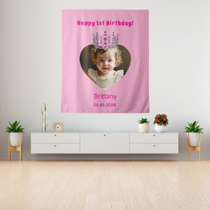 Tapete De Parede Boas-vindas a uma menina rosa tiara