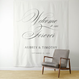 Tapete De Parede Boas-vindas ao Casamento Elegante da Calligrafia N