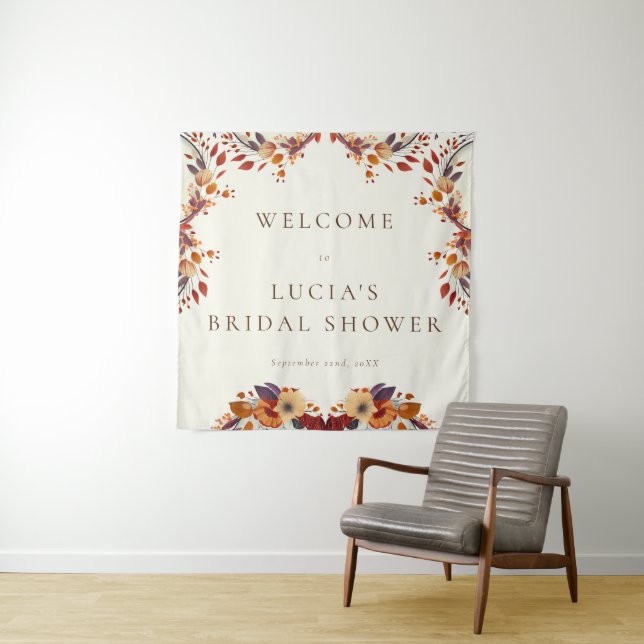 Tapete De Parede Boas-vindas Clássicas de Outono com Flores Silvest (In Situ)