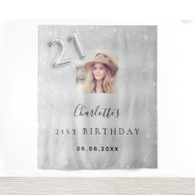 Boas-vindas de prata para foto com glitter para an