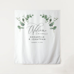 Tapete De Parede Boas-vindas elegantes de casamento eucalipto botân