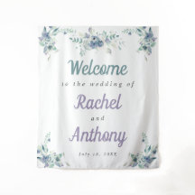 Boas-vindas Flores Azuis Cor de Água Púrpura