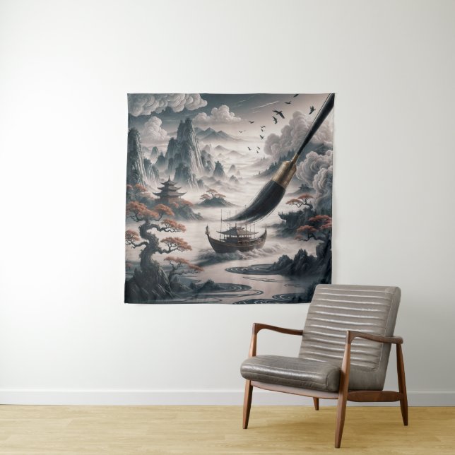 Tapete De Parede  Boat landscape ocean view poetic  art (In Situ)