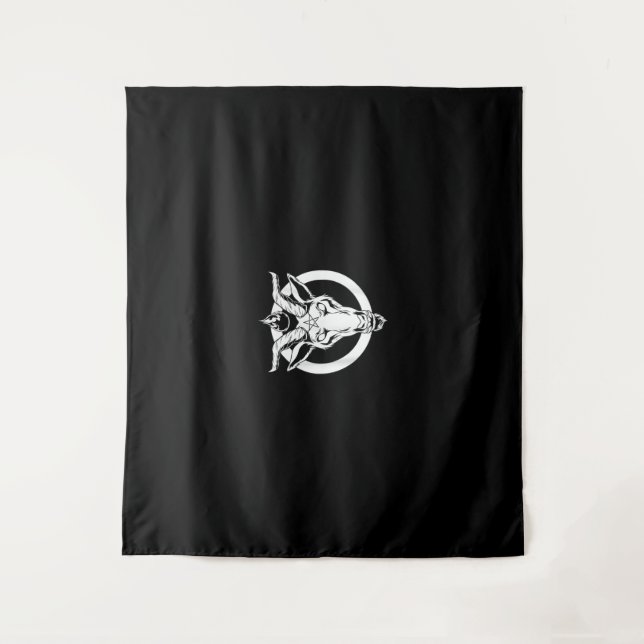 Tapete De Parede Bode Preto Baphomet, Presente Satanista Lúcifer Be (Frente)